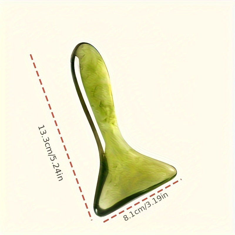 Ergonomik Gua Sha massaj asbobi: Barcha teri turlari uchun yashil yuz va tana massajchisi. Zaryadsiz, batareya talab qilinmaydi. Yumshoq tuzilishi bilan dam olish va sog'liq uchun ideal.