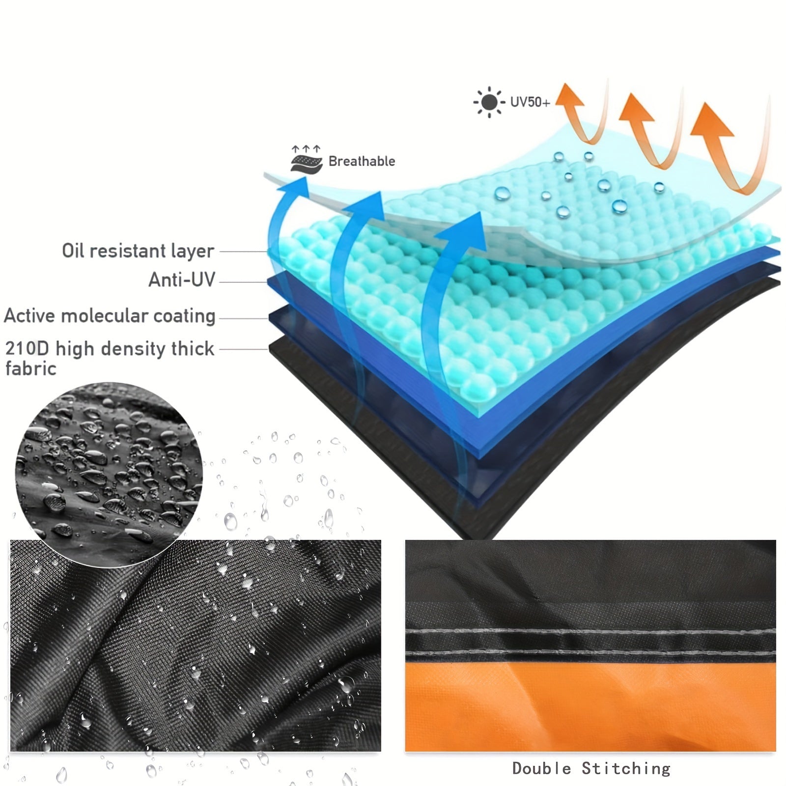 Motorcycle Cover Nylon All-Season Windproof Universal Fit with Storage Bag