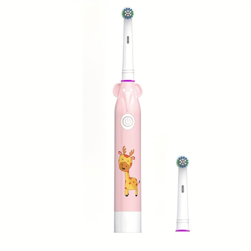 Youngsters Electric Toothbrush Safe Round Head Battery-Powered Cartoon Design