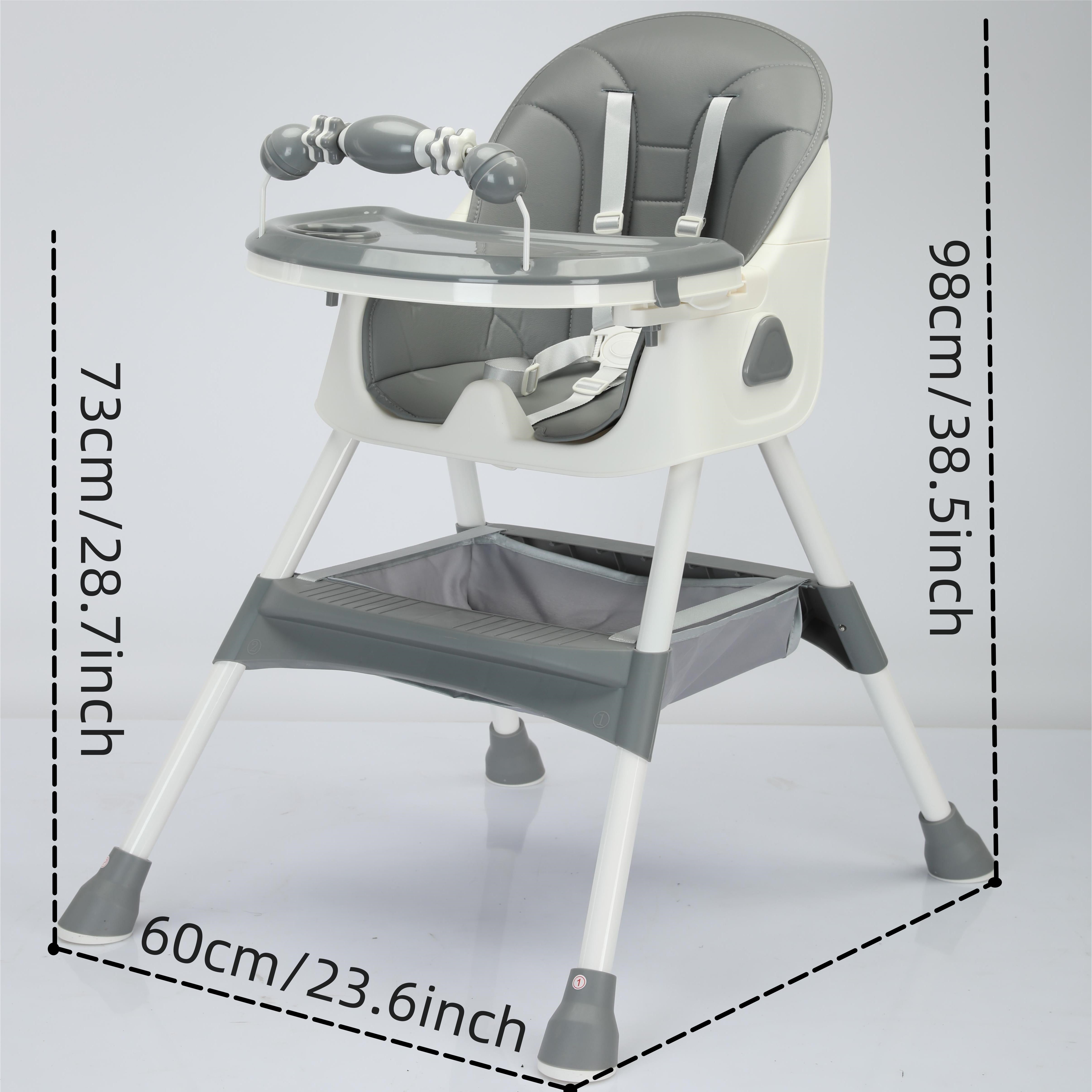 Children's Adjustable High Chair with Table and Food Plate for Toddlers