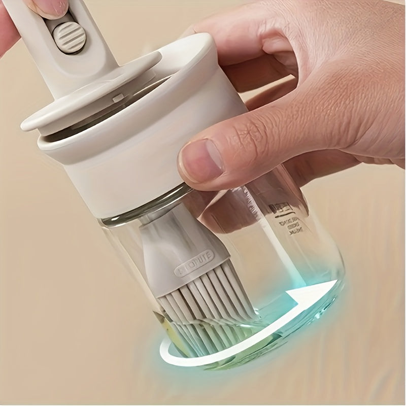 Silicone Oil Brush with Dispenser for BBQ Baking and Outdoor Cooking