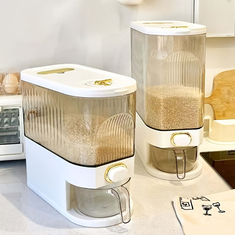 Havo o'tkazmaydigan guruch dozatori, donalarni saqlash konteyneri, suv o'tkazmaydigan plastmassa oshxona tashkilotchisi