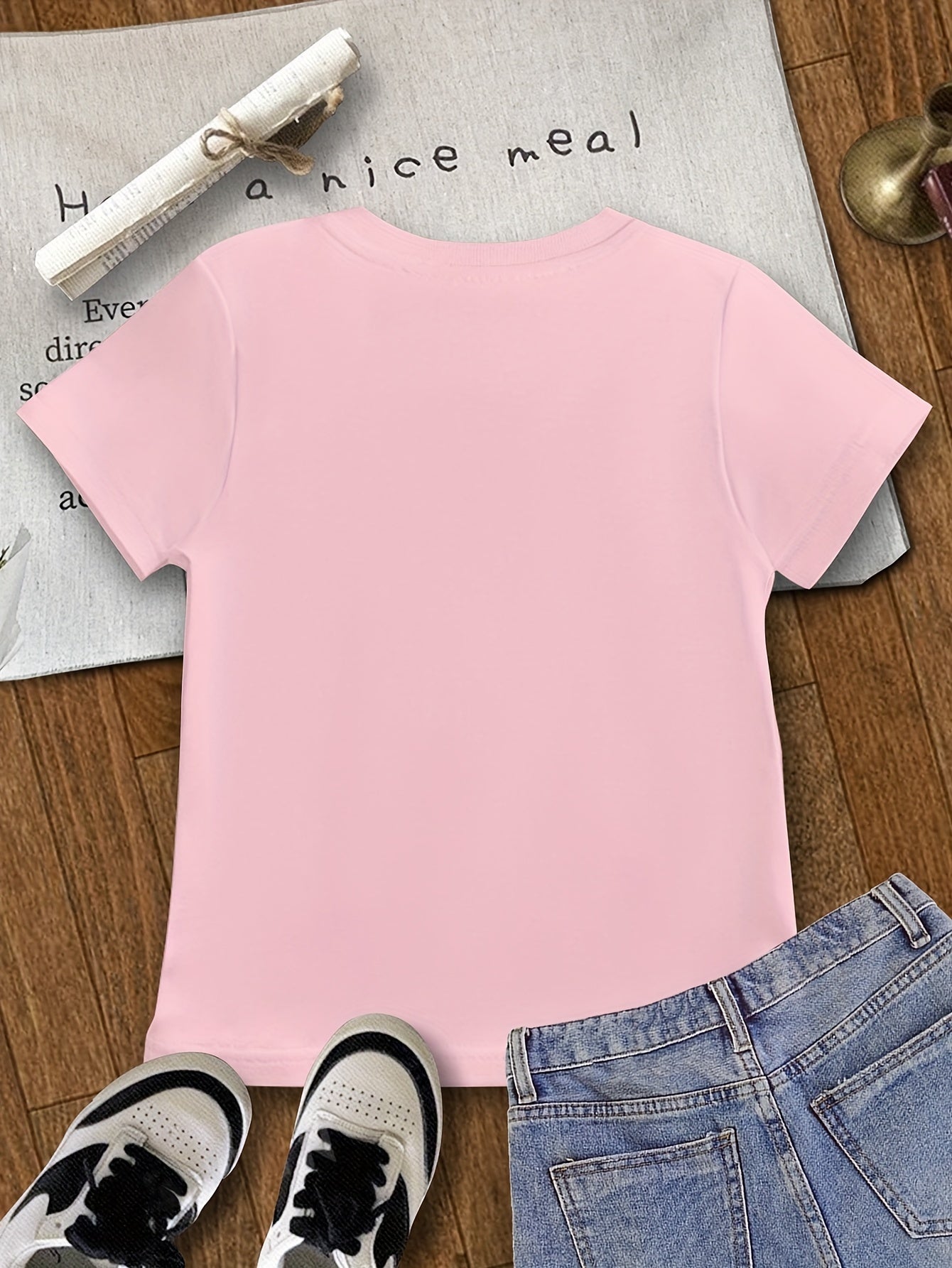 Girls Summer Knit T-Shirts with Animal Prints, Round Neck, Elastic, Unisex Fit for Ages 8-14