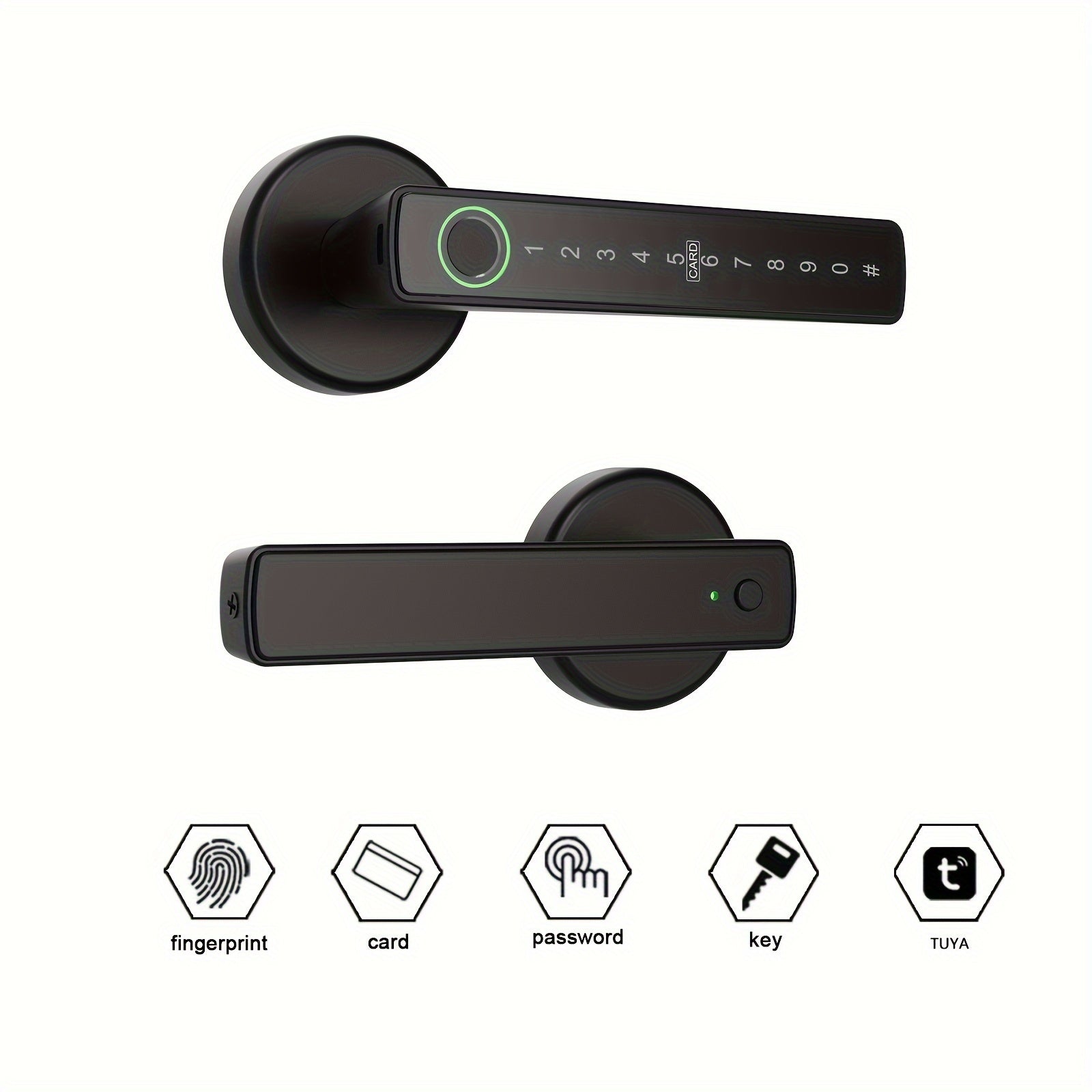 Smart Aluminum Alloy Wireless Door Lock with Fingerprint Passcode Card and App Compatibility