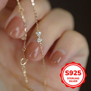 Pulsera de plata 1.5g S925 con diseño de mariposa brillo dorado regalo de San Valentín para novia