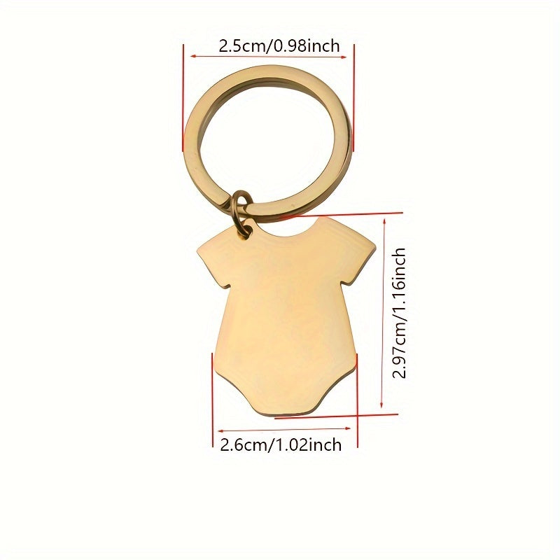 Personalized Stainless Steel Keychain with Name, Birth Date, Weight, and Height for Birth Announcement