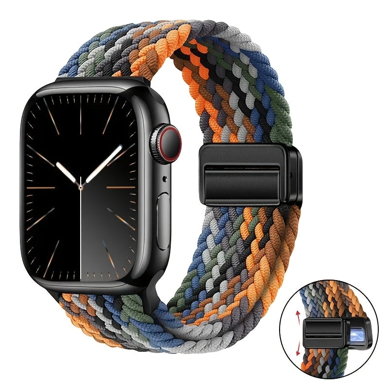 Bir nechta ranglarda Apple Watch Series 1-10 Ultra uchun sozlanadigan naylon magnit soat bandi