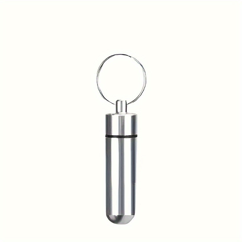 Portable Waterproof Stainless Steel Medicine Bottle With Pillbox and Sealed Cylinder