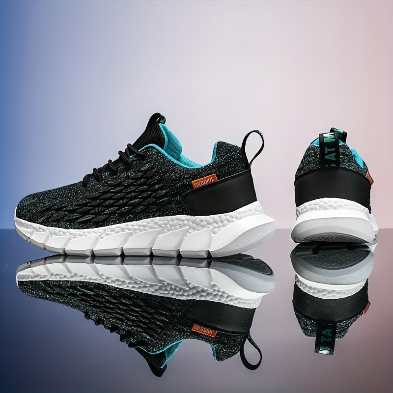 Men's Breathable Lace-Up Running Sneakers with Shock Absorbing Technology