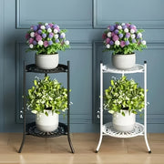 Geometric Metal Hanging Flower Pots Double-Layer Plant Rack Indoor Outdoor Display