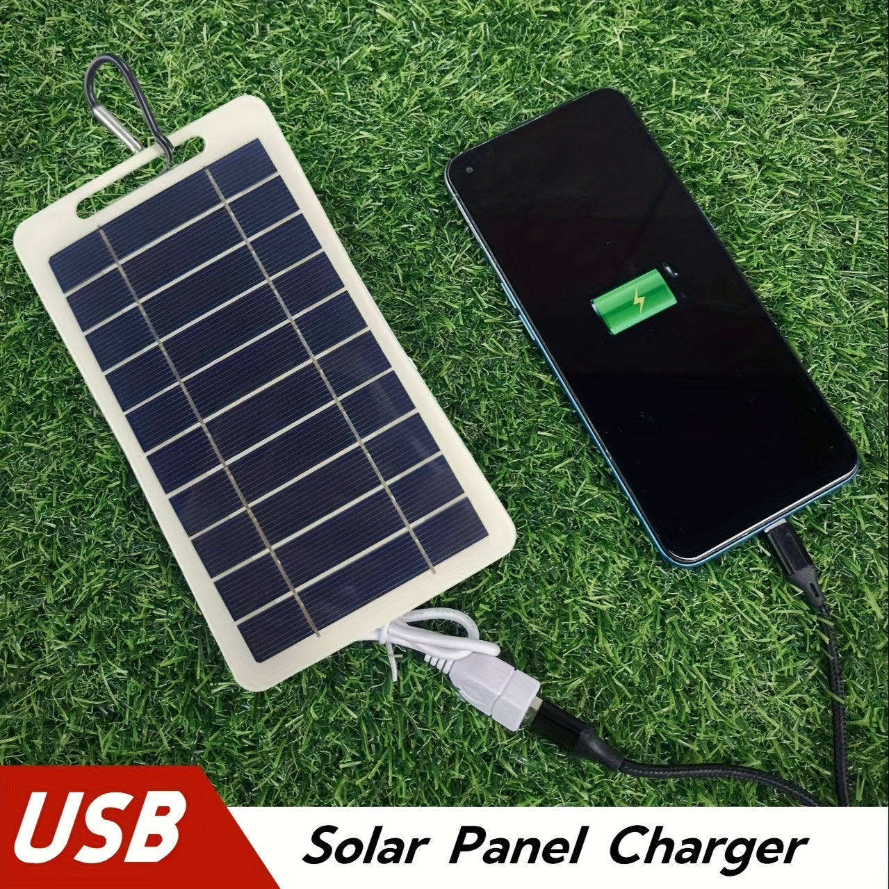 2W Solar Charger with USB for Phones and Power Banks Portable Camping Hiking Emergency
