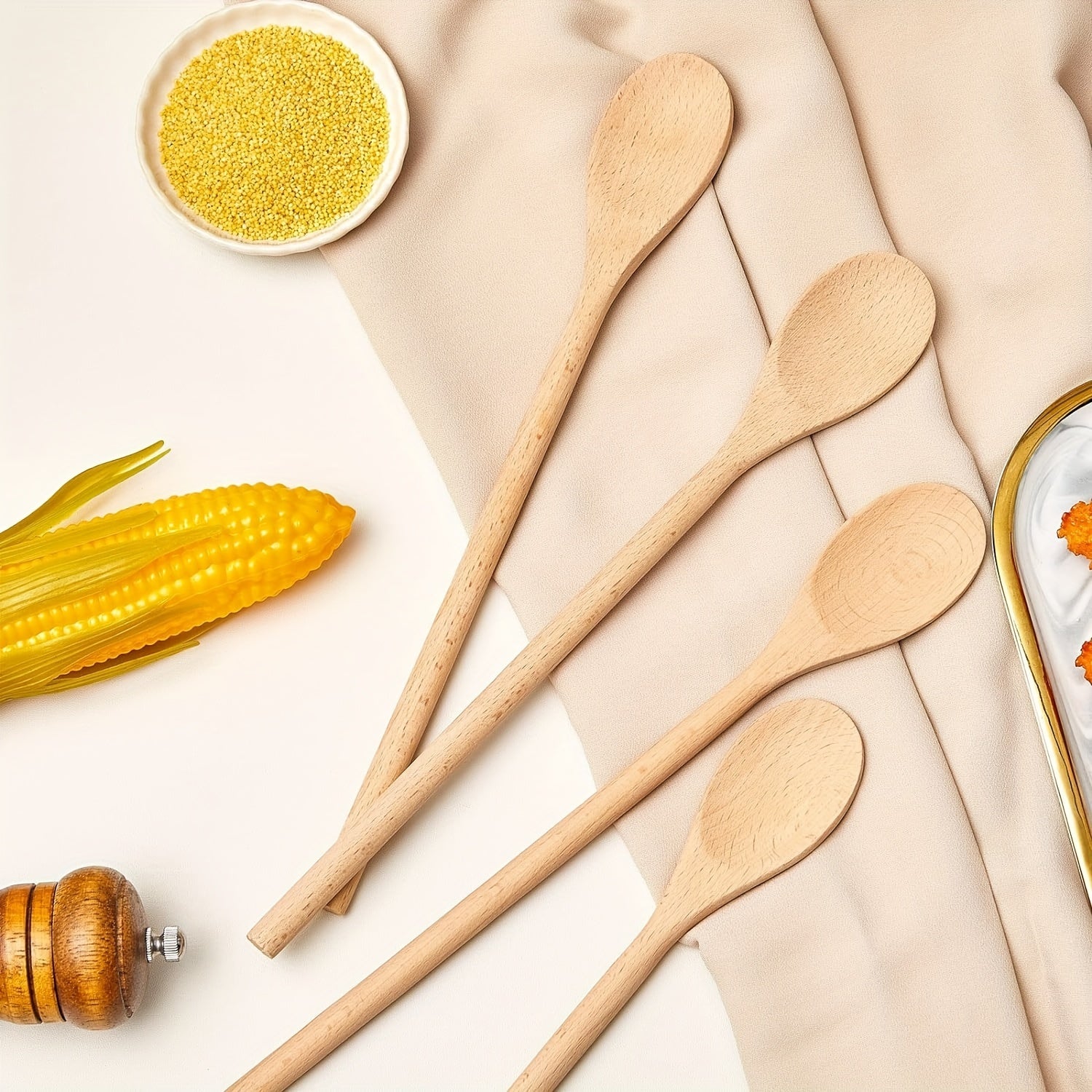 40 Pcs Wooden Kitchen Spoons 30.48cm Long Cooking Mixing Baking Utensils