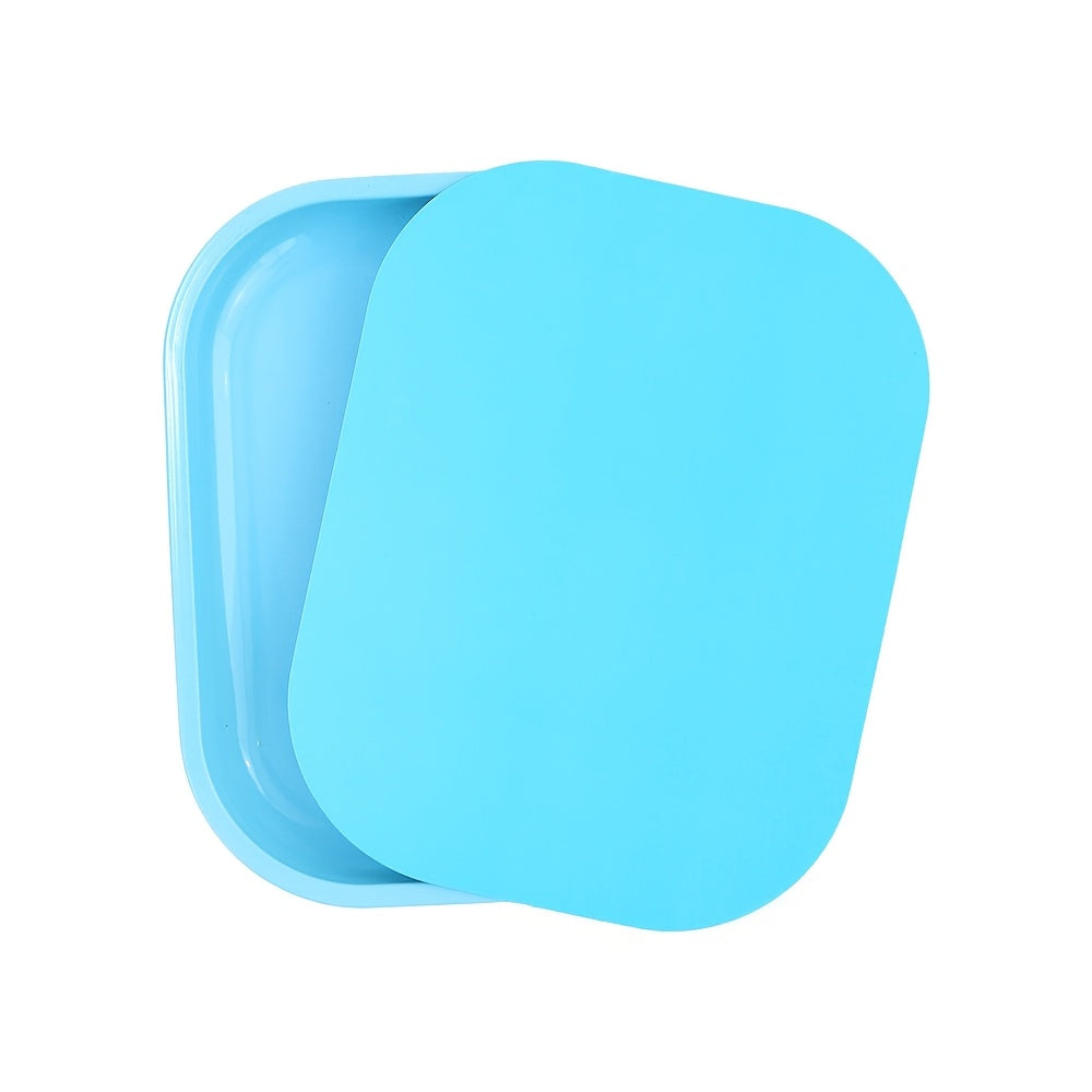 Metal and Plastic Rolling Tray with Magnetic Lid, 17.78x12.7 cm Household Organizer