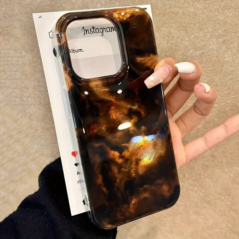 Amber Smudged TPU Phone Case for iPhone Models 12 to 16 Pro Max