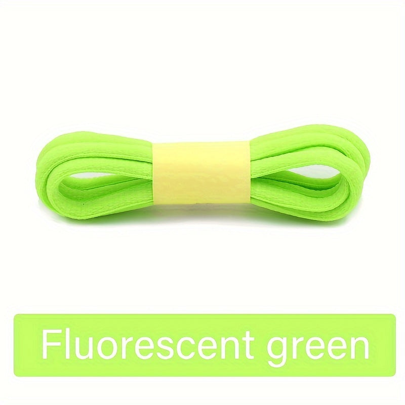 Unisex Polyester-Spandex Oval Shoelaces Solid Color Rainbow Accents