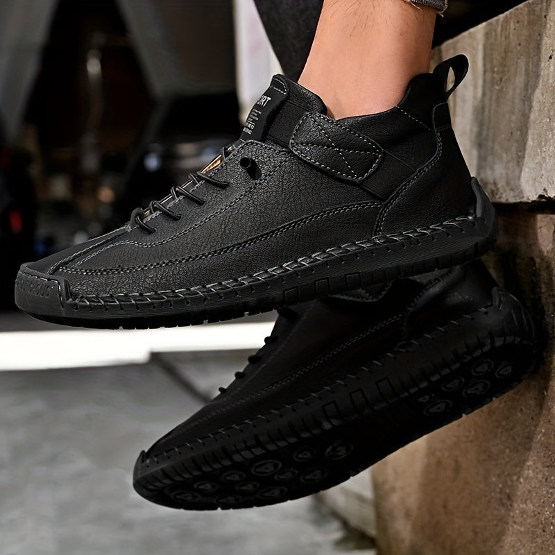 Men's Leather Oxford Shoes Loafers Dress Boots Boat Shoes in Black and Brown Sizes