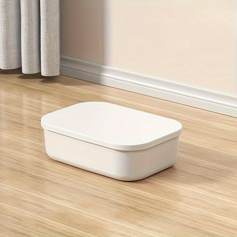 White Multi-Functional Storage Box with Lid for Clothing Toys and Snacks