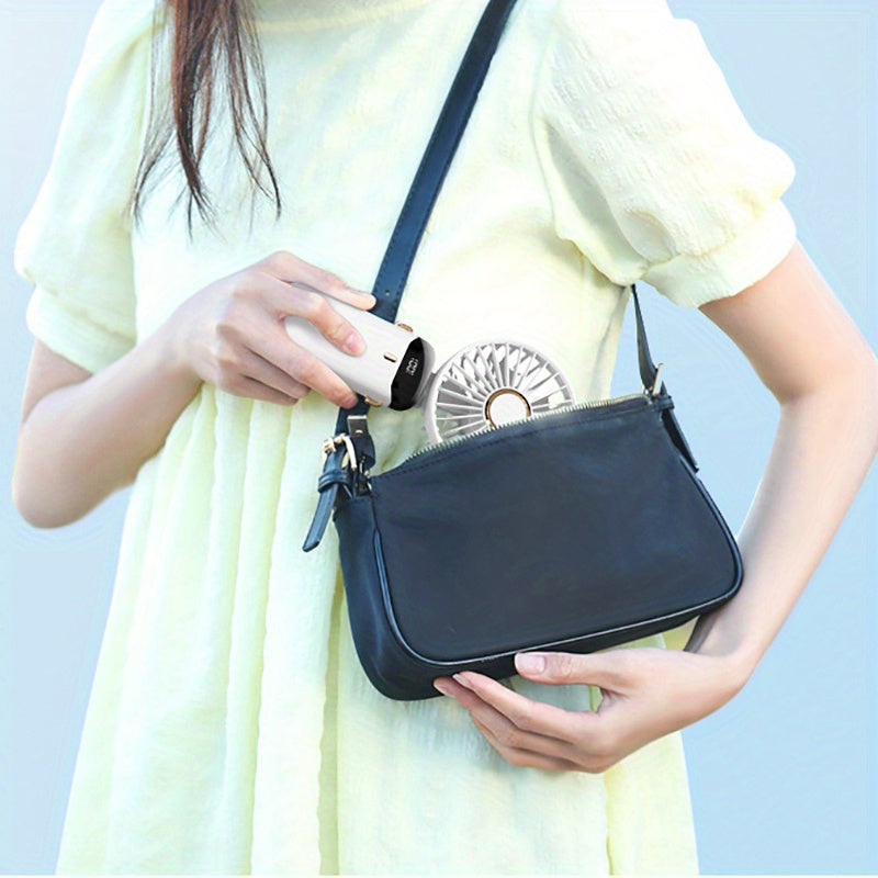 Portable Desk Fan with Digital Display Aromatherapy USB Rechargeable Foldable Compact Office Home