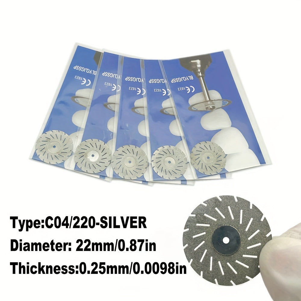 Dental Lab Diamond Discs 19mm 22mm Dual-Sided Polishing and Grinding Discs Gold or Silver