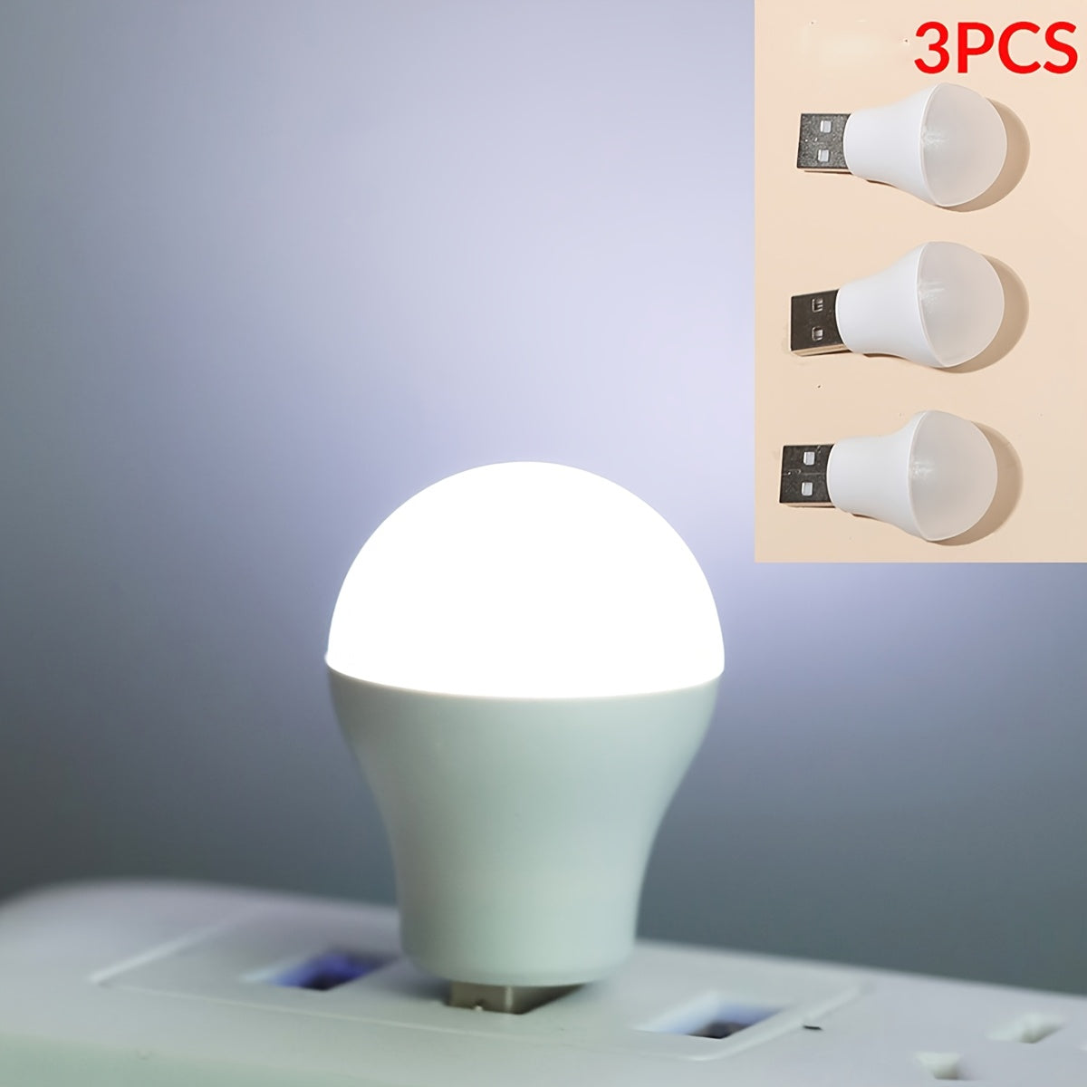 Mini USB Night Light with Warm and White Light for Eye Protection Portable LED Night Lamp for Reading Available in 2/3/5/8/10pcs