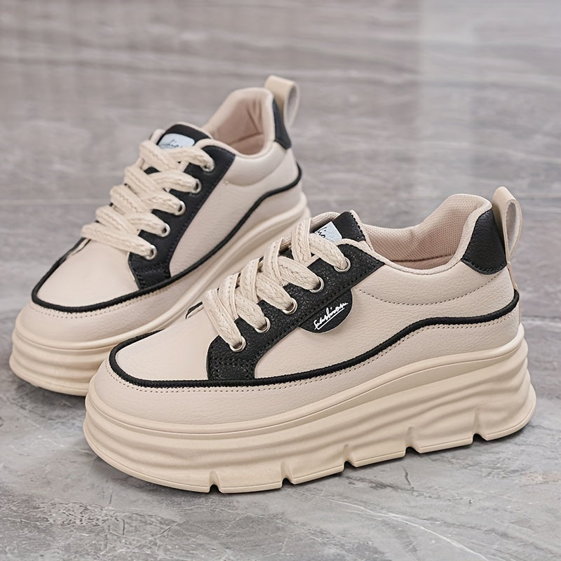 Ladies' Casual Sports Shoes With Thick Sponge Sole Plus Size Patchwork