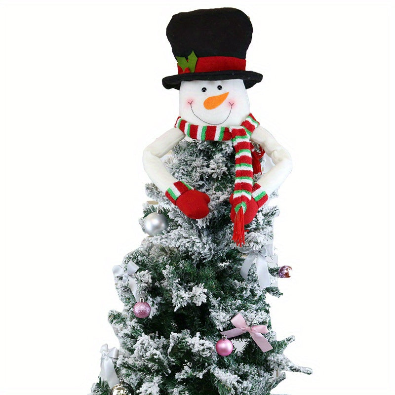 Christmas Decorations Snowman Star Tree Topper Felt Hat Pendant