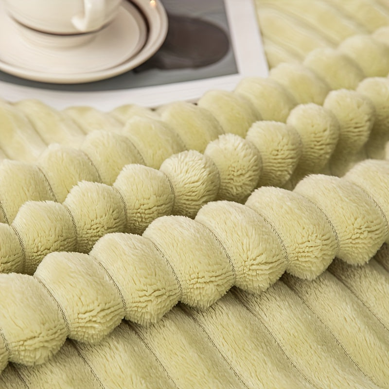 Plush Checkered Rabbit Fur Effect Blanket for Cold Nights and Cozy Snuggling