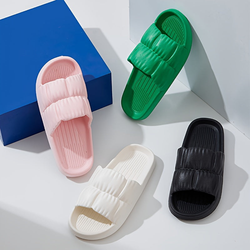 Women's EVA Slides Textured Solid Color Non-Slip Beach Shoes
