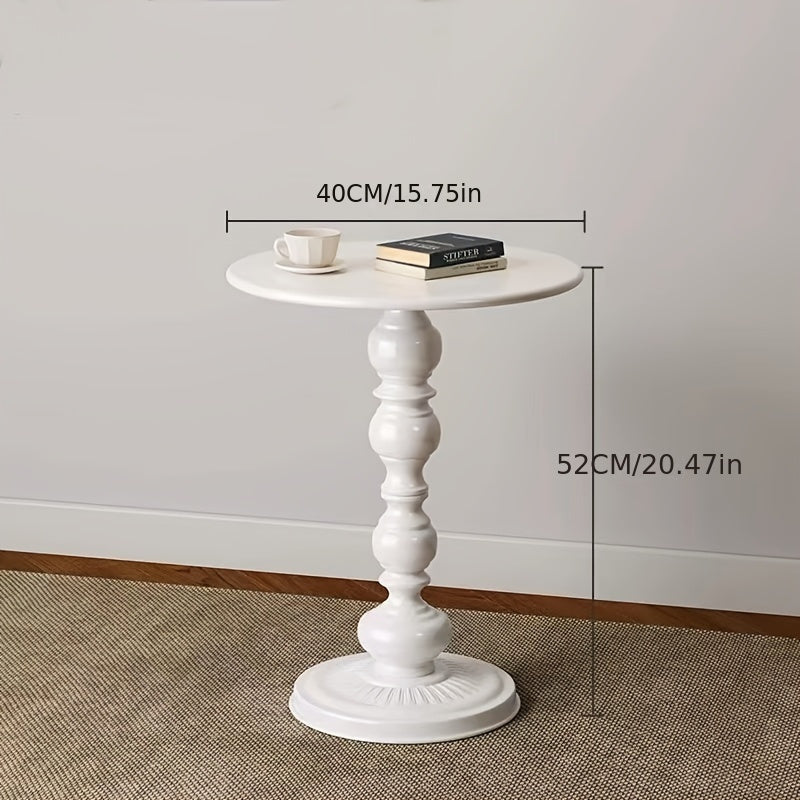 Mesita de metal redonda en negro mate para sala de estar, dormitorio y patio