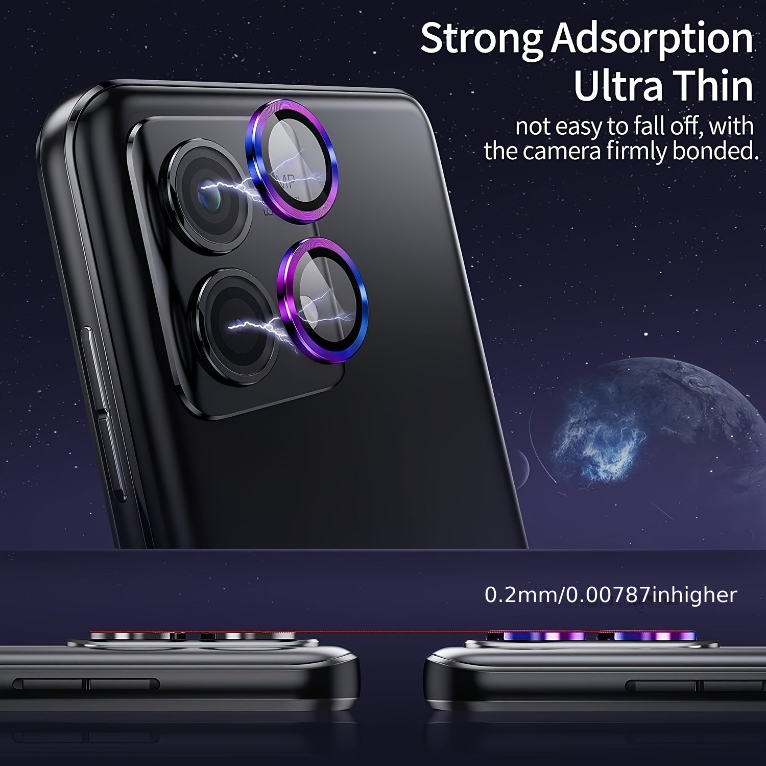 3D Metal Camera Lens Protector for Redmi Note 13 Series with Tempered Glass Cap