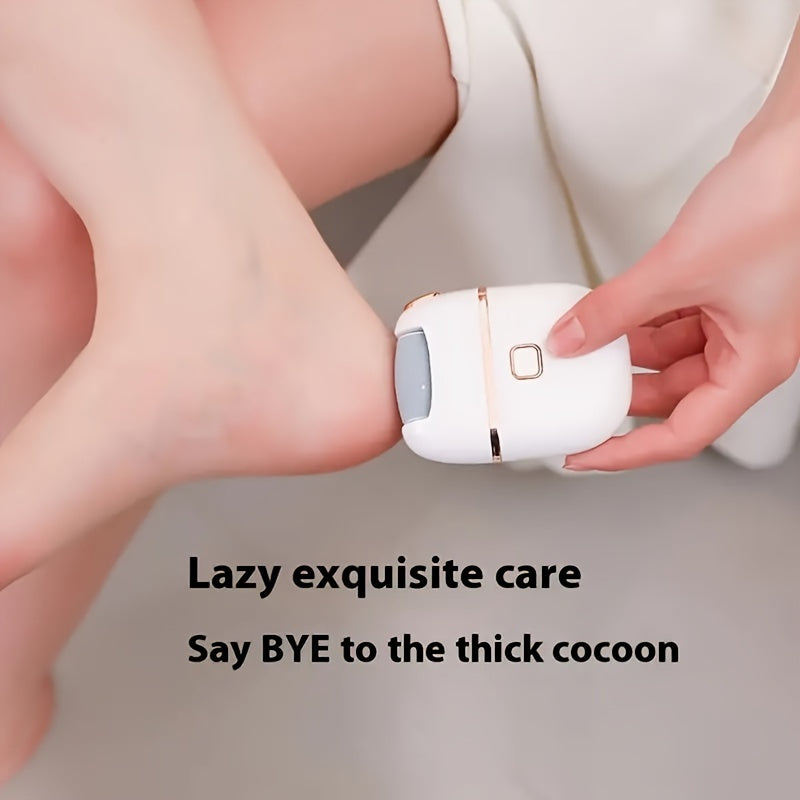 Rechargeable Electric Foot Grinder with 3 Replaceable Heads for Exfoliation and Dry Skin Care
