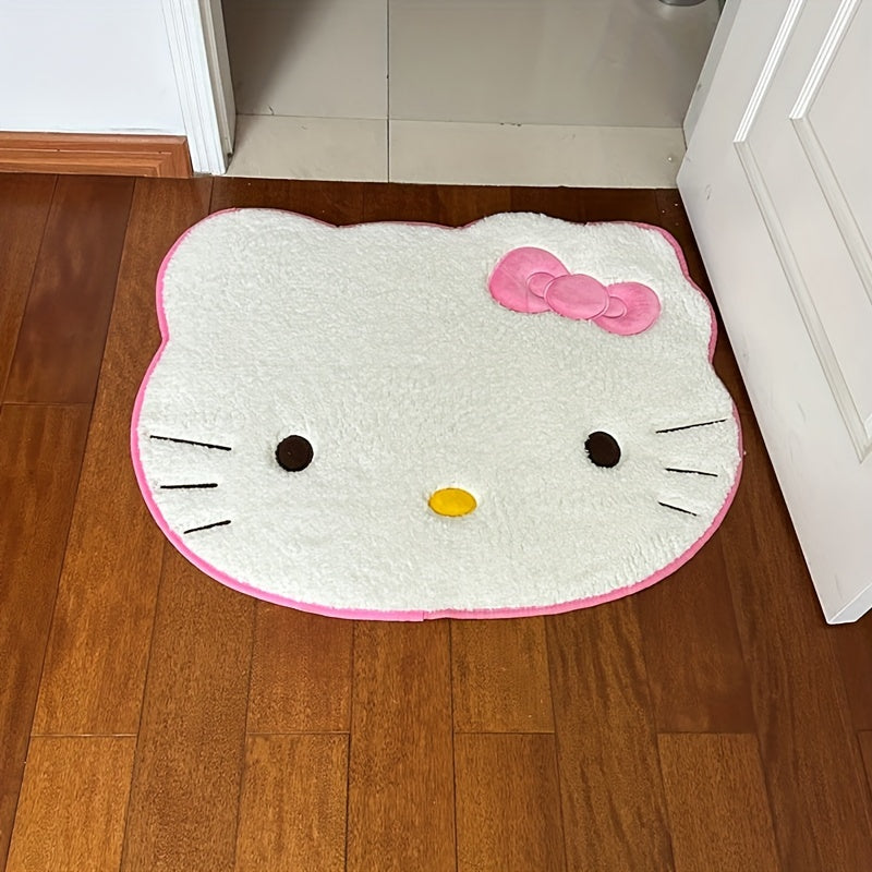 Non-Slip Hello Kitty Plush Door Mat Absorbent Carpet for Home Bedroom Decor
