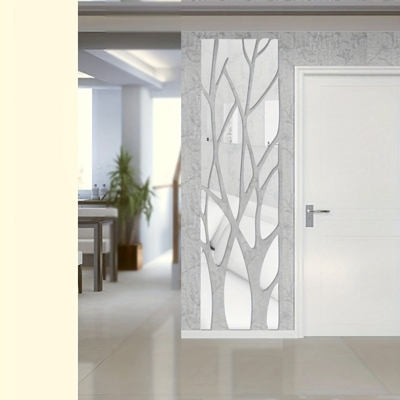 3D Mirror Branch Wall Sticker for Home Decor in Living Room or Dining Room