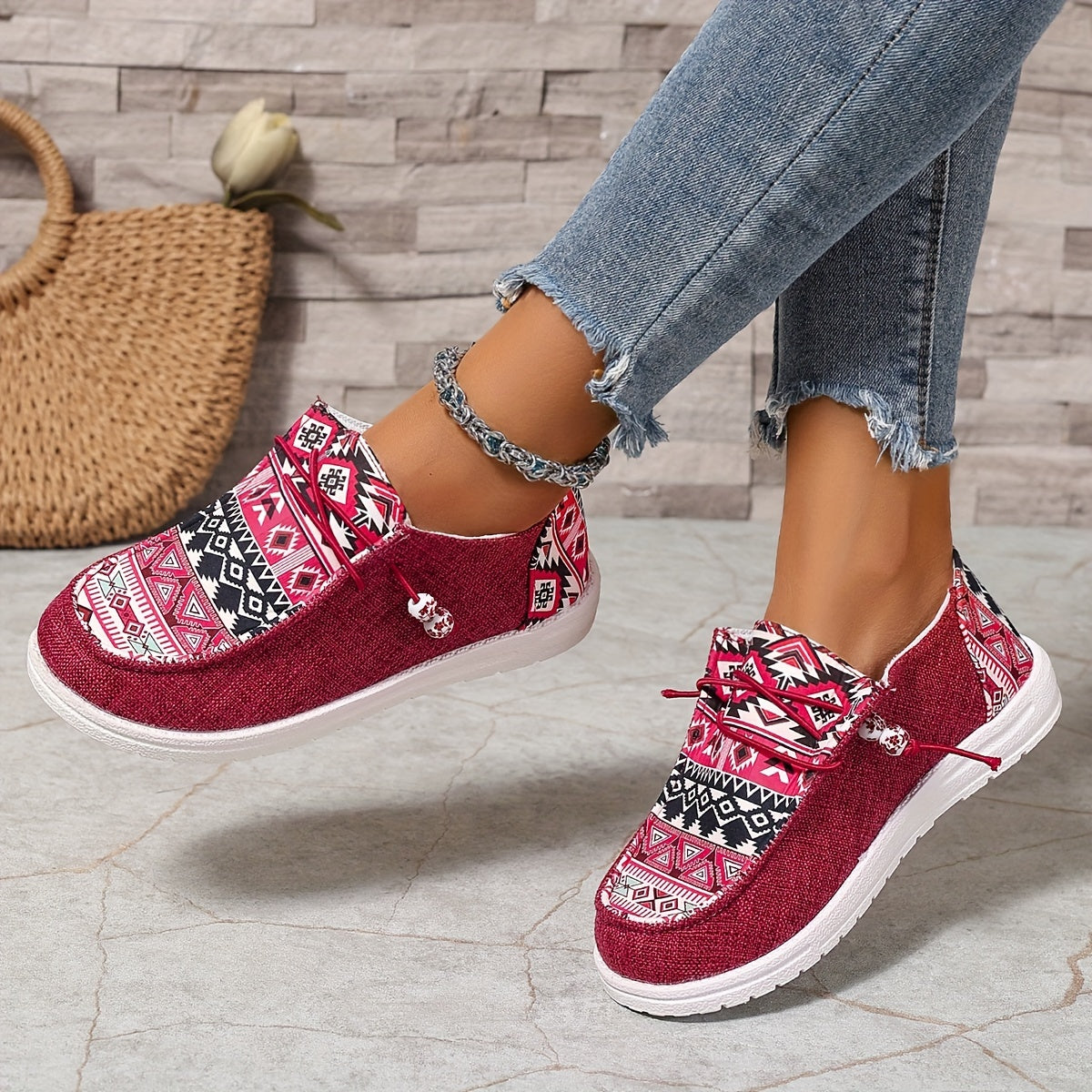 Women's Bohemian Beaded One-Kick Sandals Casual Summer Footwear