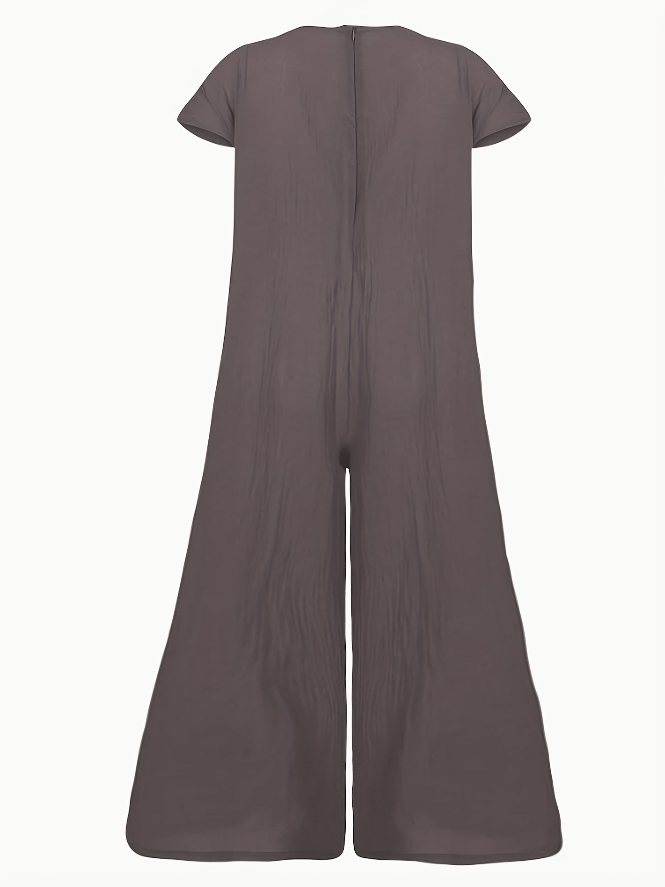 Mono de mujer de talla grande con pantalón ancho, manga corta, body ajustado, verano, poliéster