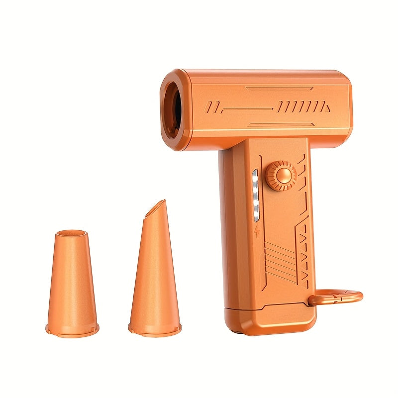 Mini Portable Turbo Fan with LED Light Dual Nozzles High-Speed Dust Removal for Home Office Car Camping