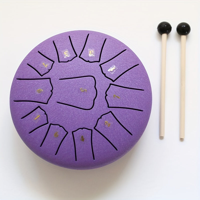 Steel Tongue Tambourine 6-Inch 11-Note D Key Portable Musical Instrument for Beginners