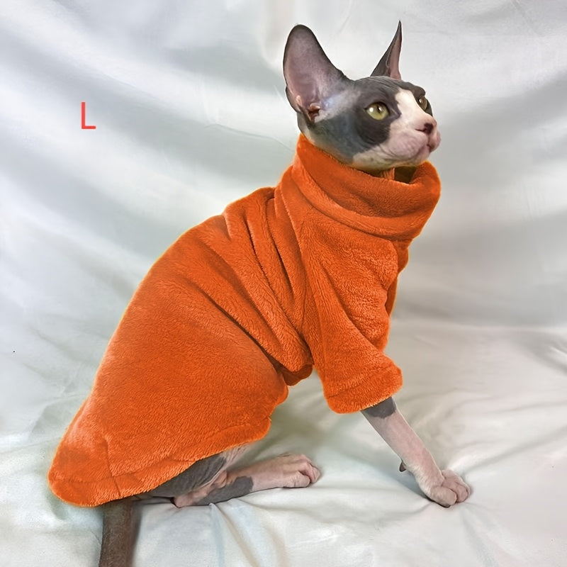 Soft Warm Sphynx Cat Turtleneck Pullover for Small and Extra Small Breeds