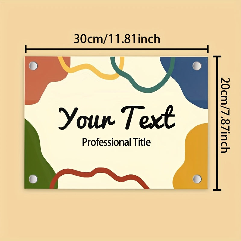 Kids Room Door Sign Custom Name Plaque Cartoon Print Nursery Decor Rust and Adzuki Shades