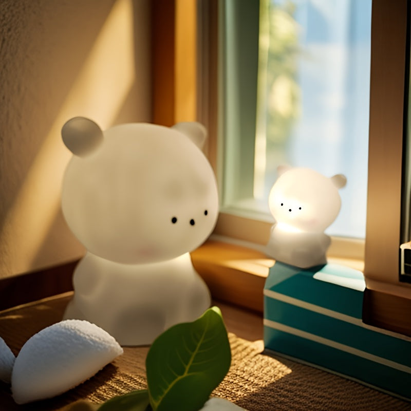 Luz nocturna LED en forma de oso alimentada por batería con control de palanca Juegos pequeños y grandes