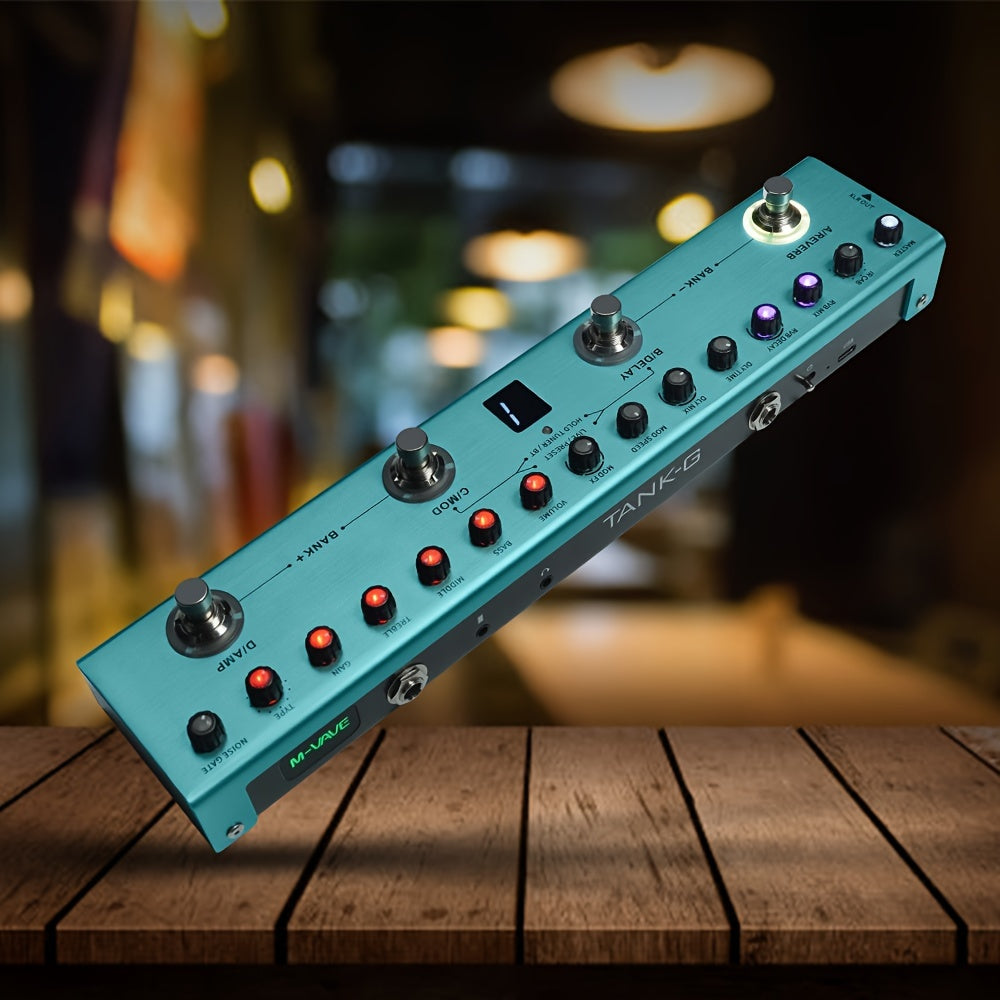 Guitar Effects Pedal Noise Gate 9 Preamp Slots 3-Band EQ Delay Reverb IR Cab Tuner USB Rechargeable