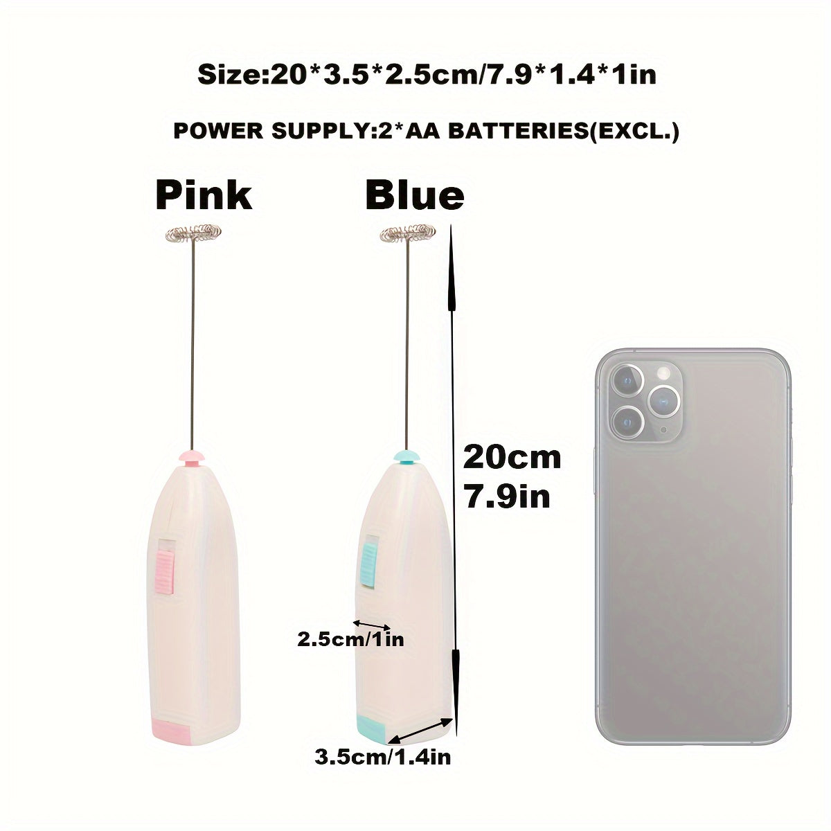 Electric Handheld Frother Egg Beater Mixer Coffee Blender Battery Not Included