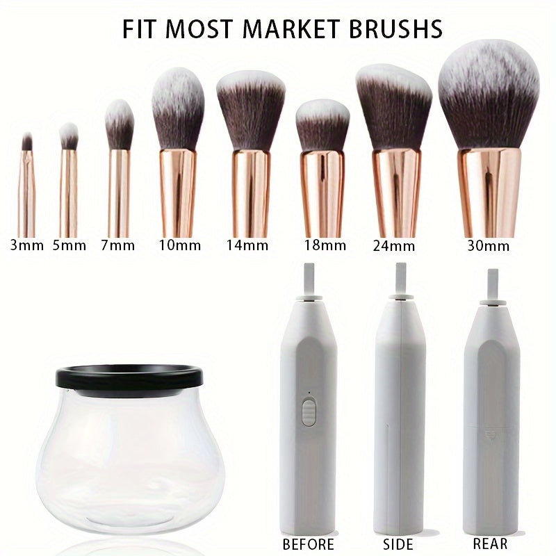 Battery-Operated Makeup Brush Cleaner and Dryer for Quick Cleaning and Drying
