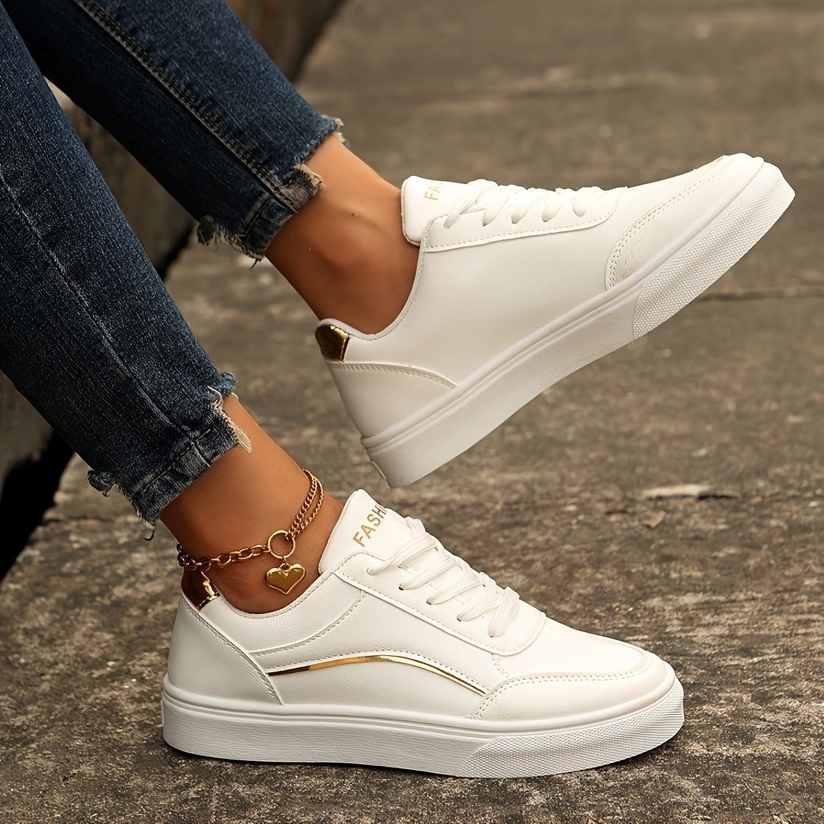 Women White Casual Sports Shoes for Travel and All Seasons