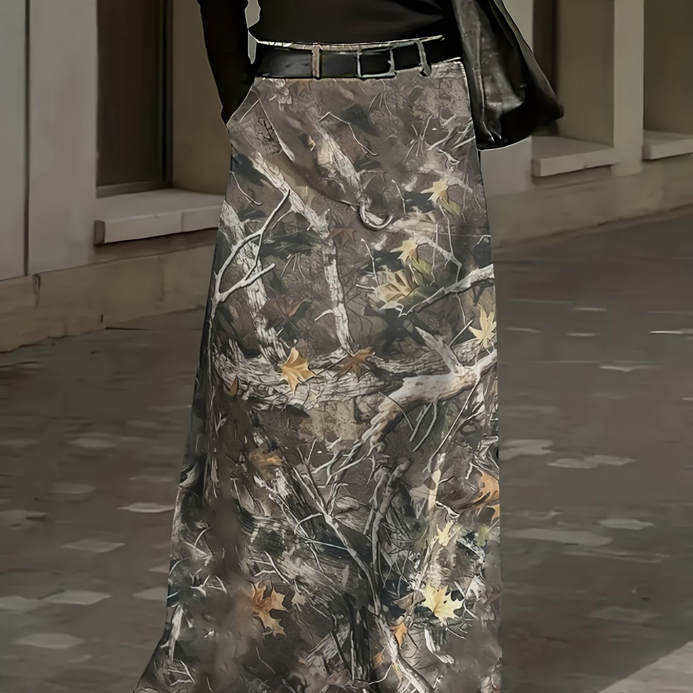 Plus Size Floral Print Dress with Pockets Polyester Flared Skirt