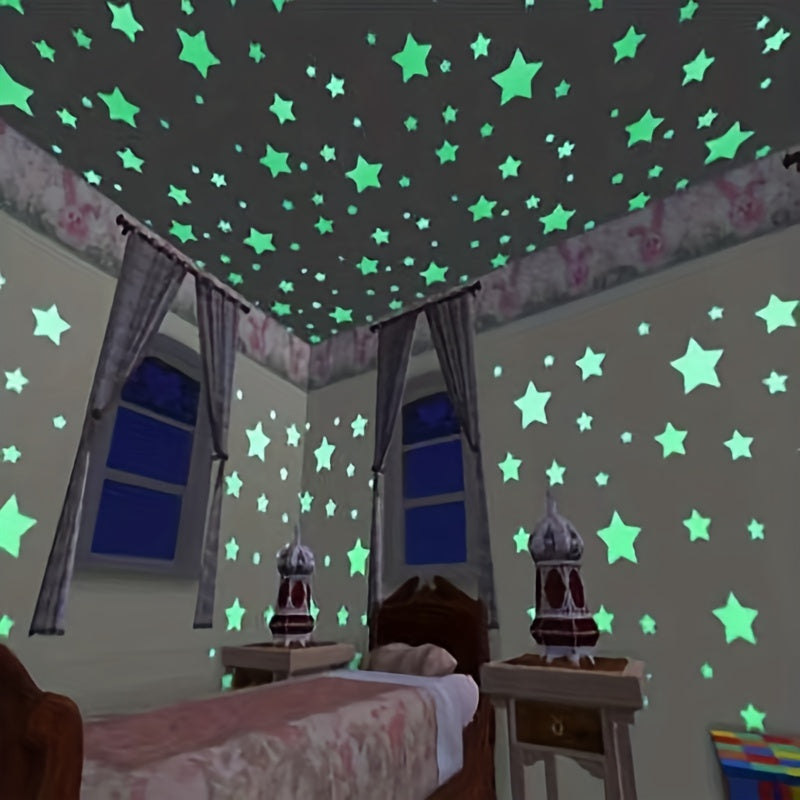 100 Luminous Stars Wall Stickers for Home and Room Decor
