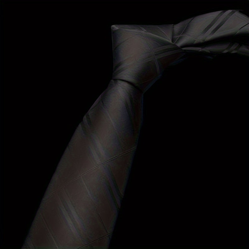 Men's Polyester Silk Tie 8cm Business Necktie for Work Weddings and Events