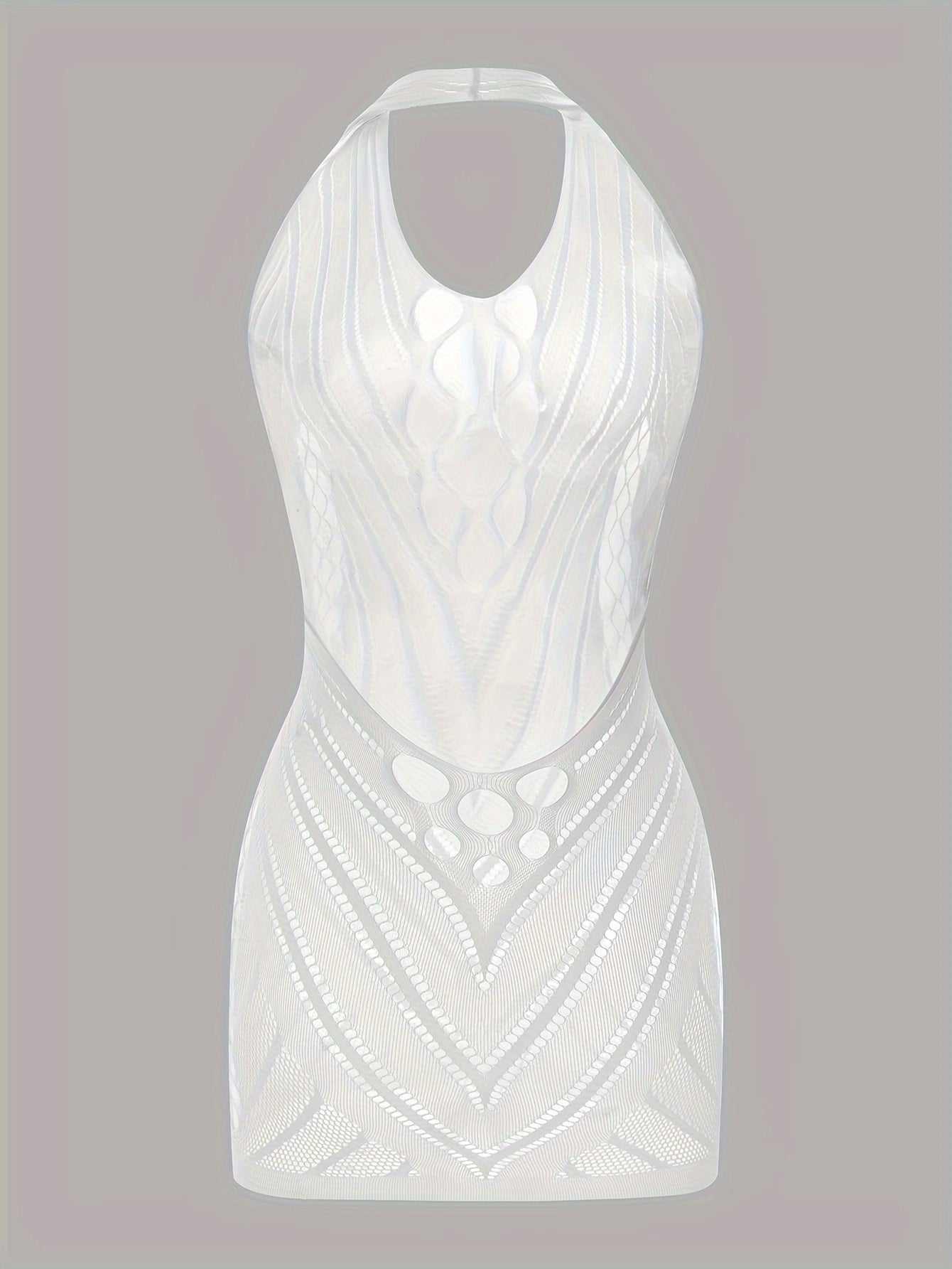 Jozibali Tarmoq Libosi, Halter Orqa Qismli Bodycon Dizayni, Ayollar Lingerie.