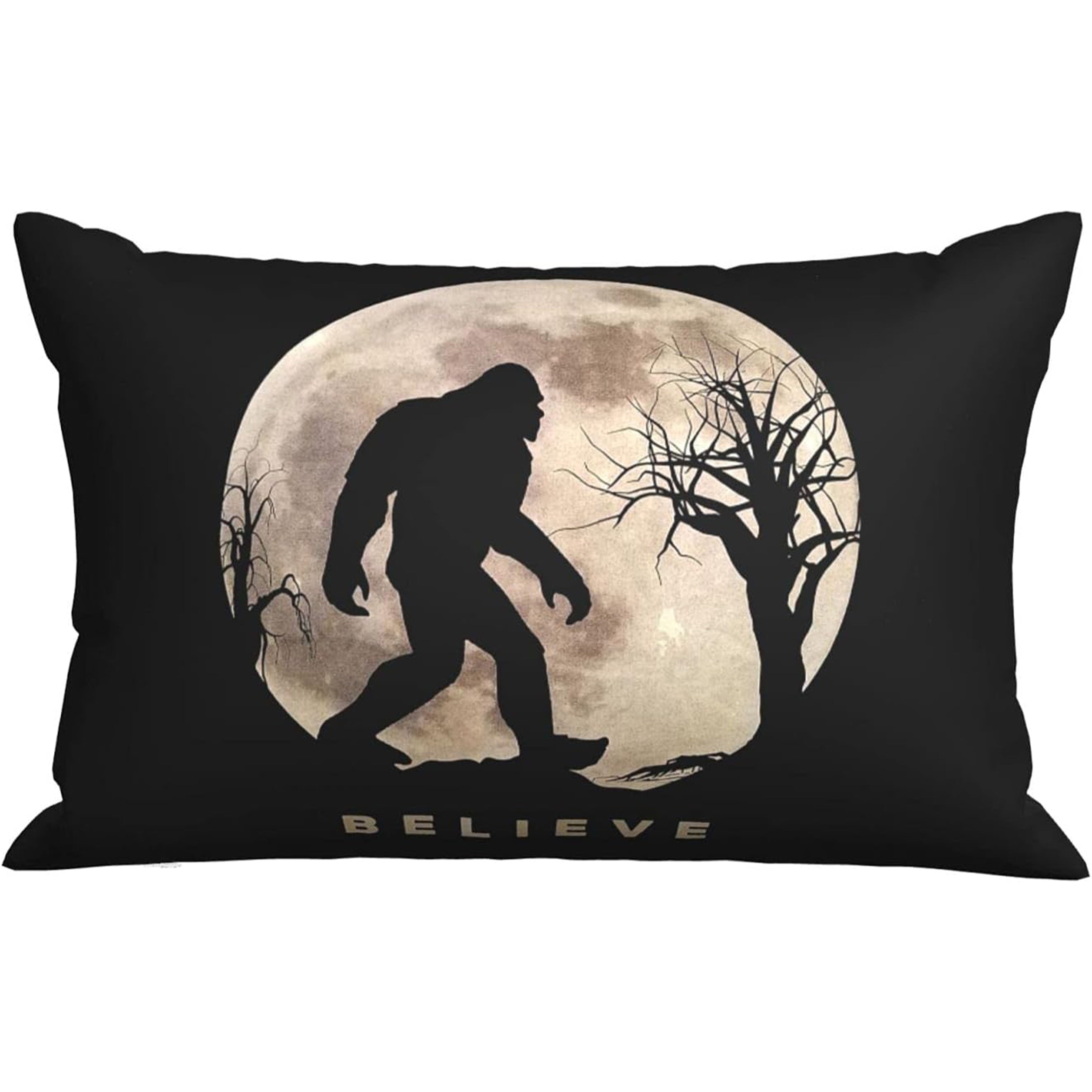 Bigfoot and Moonlit Sky Pillowcase 30x50cm Concealed Zipper Easy to Clean