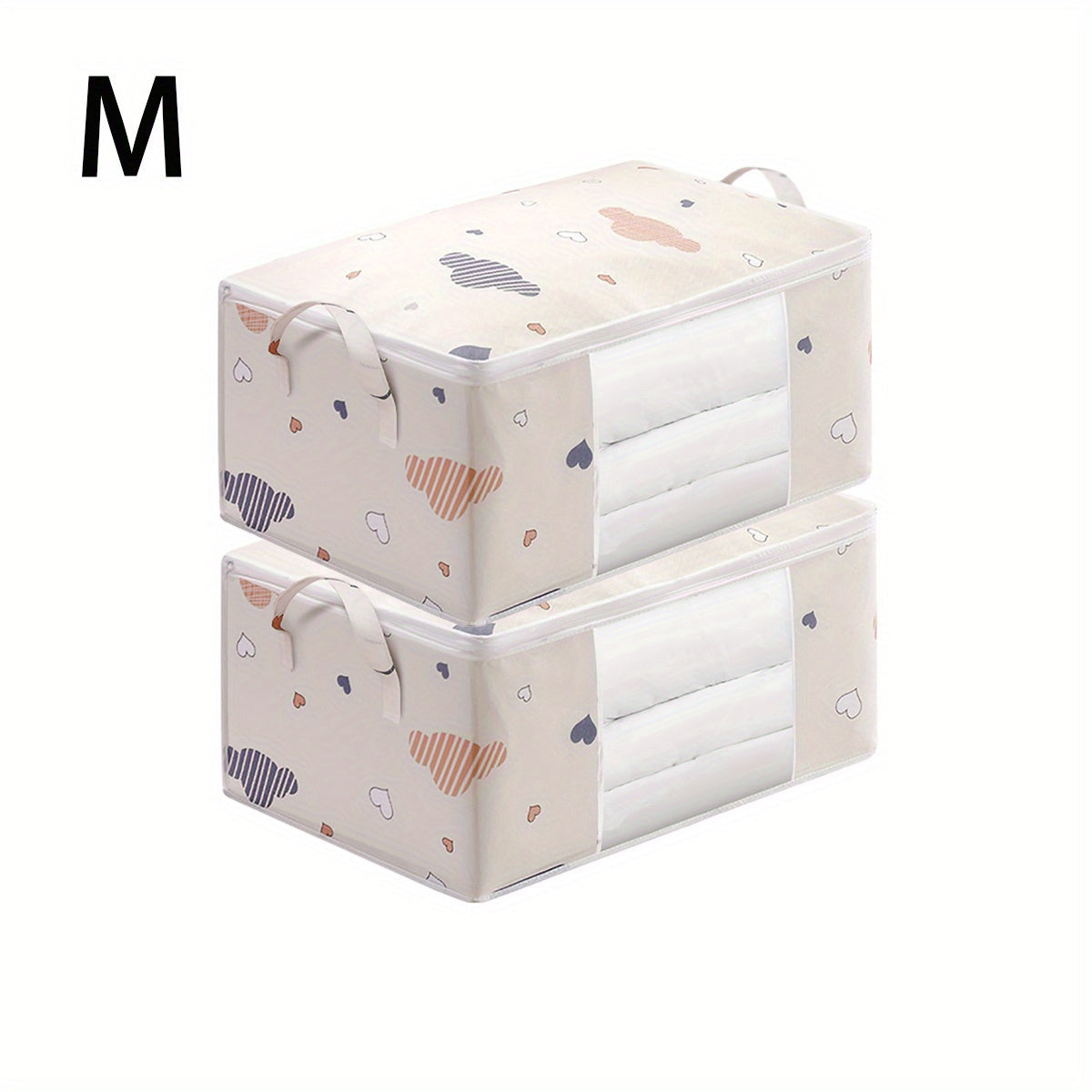 Large Capacity Quilt Storage Bag with Clear Window Foldable Portable Clothes Organizer